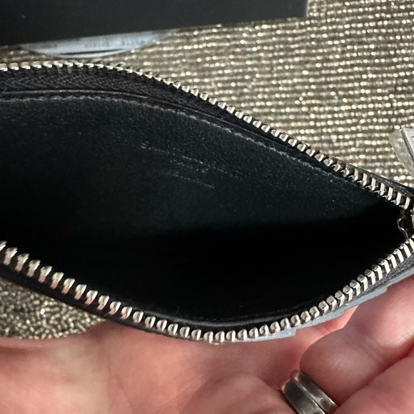 NWT Saint Laurent Grain de Poudre Leather Zip Card Holder full inclusion - Picture 7 of 11